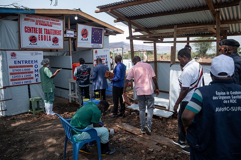 Rwampara, Ituri Province, Democratic Republic of the Congo, officials from the Ituri Provincial Health Division (DPS), humanitarian partners, and health sector representatives underwent temperature screening, June 12, 2026. /CFP