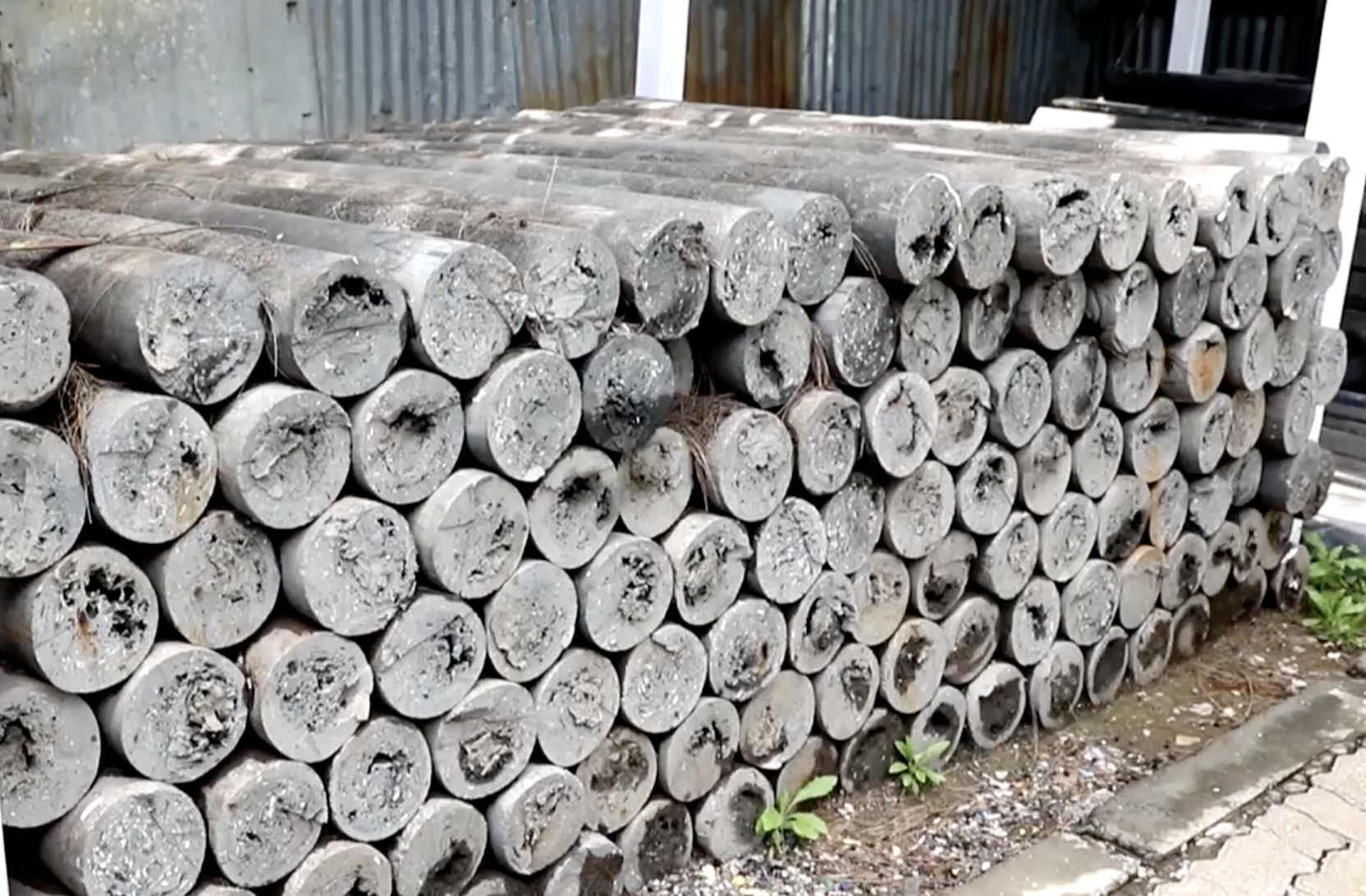 Processed fencing poles from recycled plastic waste, July 3, 2026. /CGTN Africa