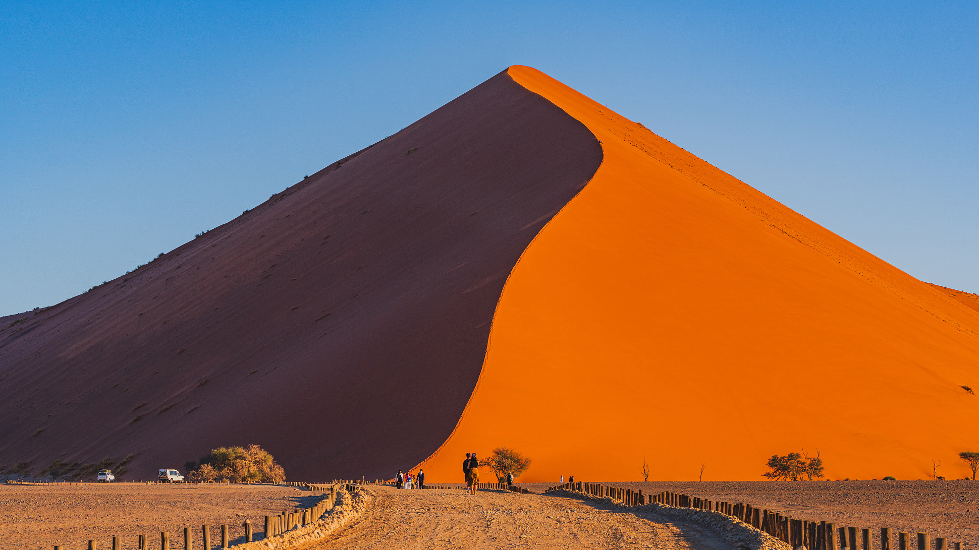 Tourists visited Dune 40, one of the most iconic sand dunes in the Sossusvlei Desert, at Namibia's Naukluft National Park on September 29, 2024. /CFP