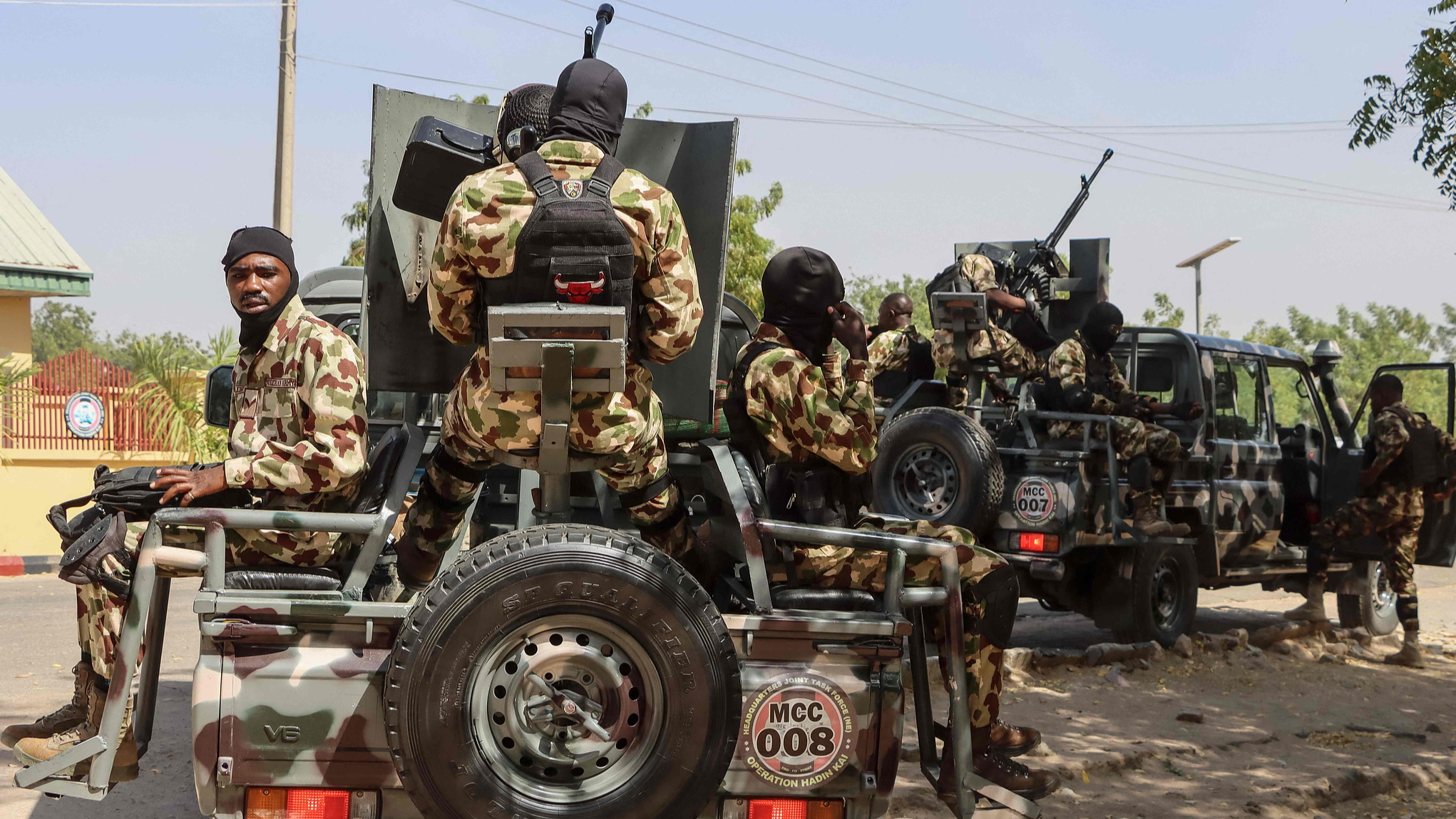 Nigerian soldiers prepare to patrol during the visit of Nigeria's Chief of Defence Staff General Olufemi Oluyede at the Headquarters Theatre Command Joint Task Force in Maiduguri, March 18, 2026. /CFP