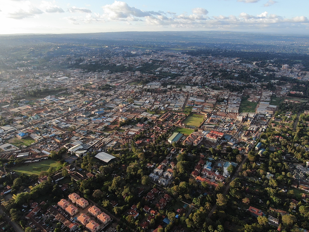 An aerial view shows the cityscape and architectural style of Nairobi, the capital of Kenya, November 25, 2018. /VCG