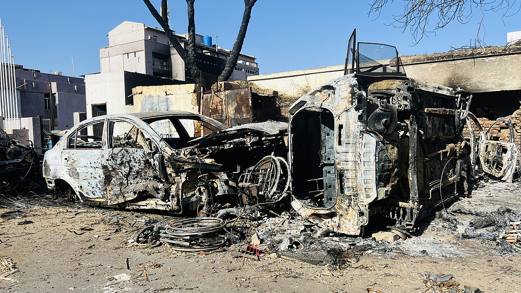 The damage surrounding Al-Shaab Teaching Hospital in Khartoum, Sudan, March 29, 2025. /CFP