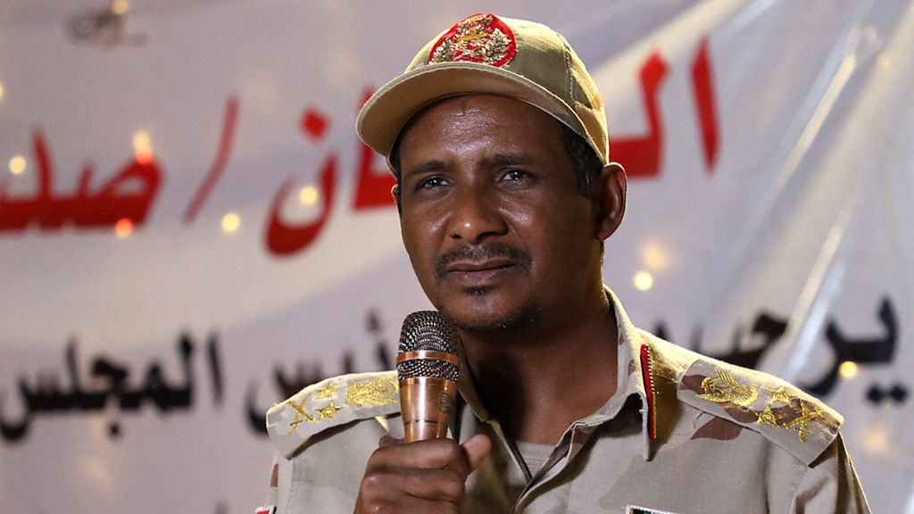 Mohamed Hamdan Dagalo, the chief of Sudan's paramilitary Rapid Support Forces, addresses the media in the capital Khartoum, May 28, 2019. /CFP