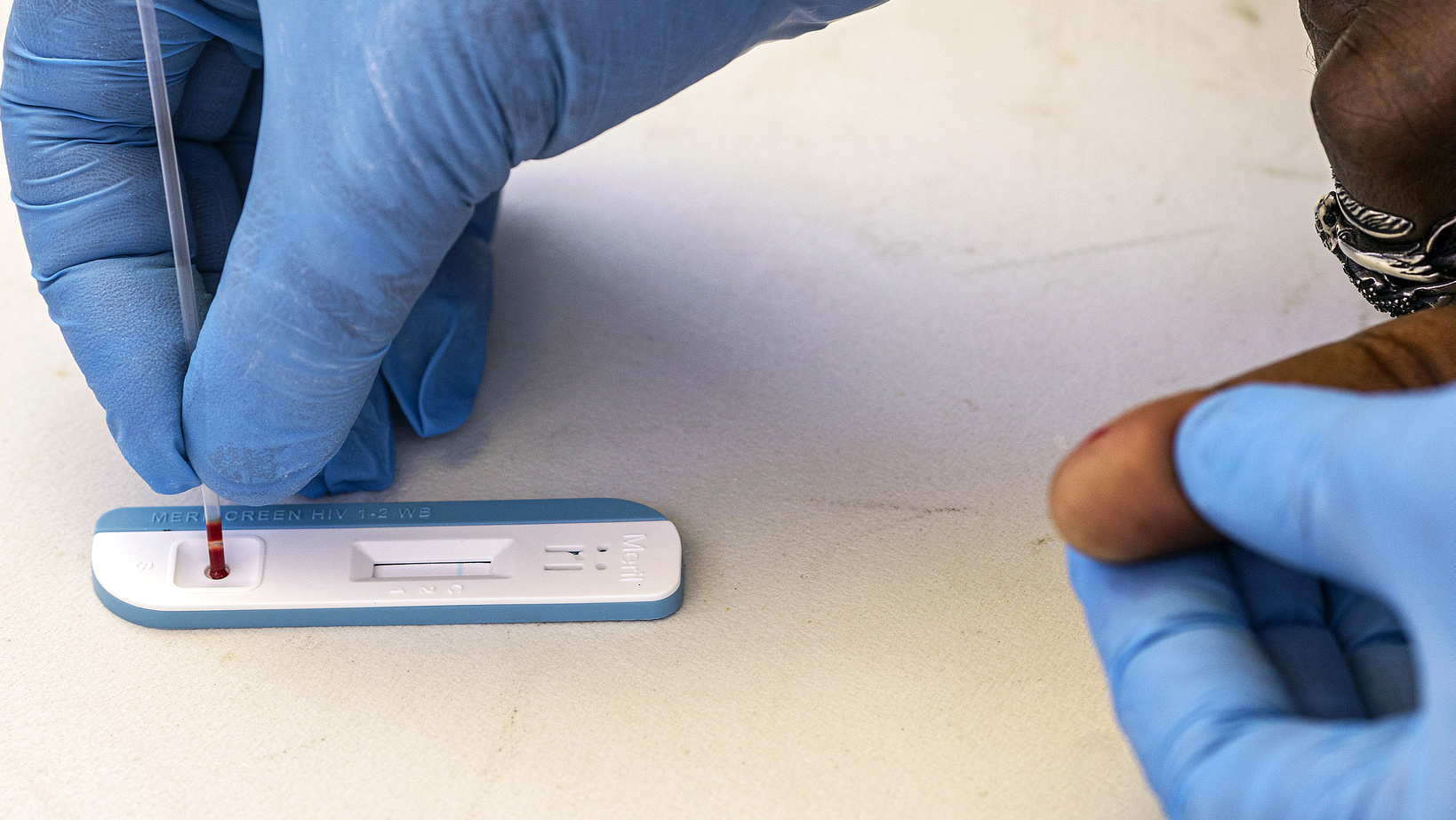 A nurse administers a rapid HIV test at Lillian Ngoyi Stadium during the launch of lenacapavir, a new injectable HIV prevention drug, in Secunda, South Africa, Friday, June 5, 2026. /CFP