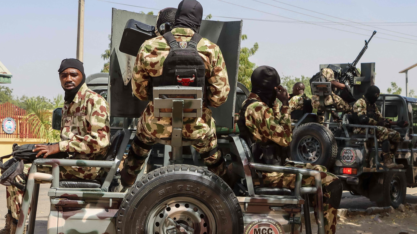Nigerian soldiers prepare to patrol during the visit of Nigeria's Chief of Defence Staff General Olufemi Oluyede at the Headquarters Theatre Command Joint Task Force in Maiduguri, March 18, 2026. /CFP