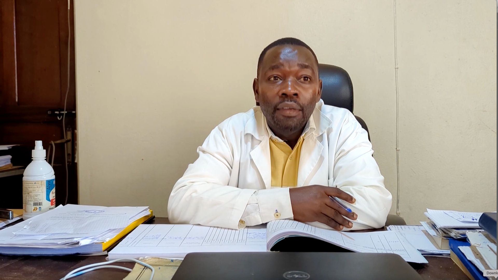 Dr. Richard Lopayi, a staff member at Mongbwalu Hospital in the Democratic Republic of Congo. /CGTN Africa