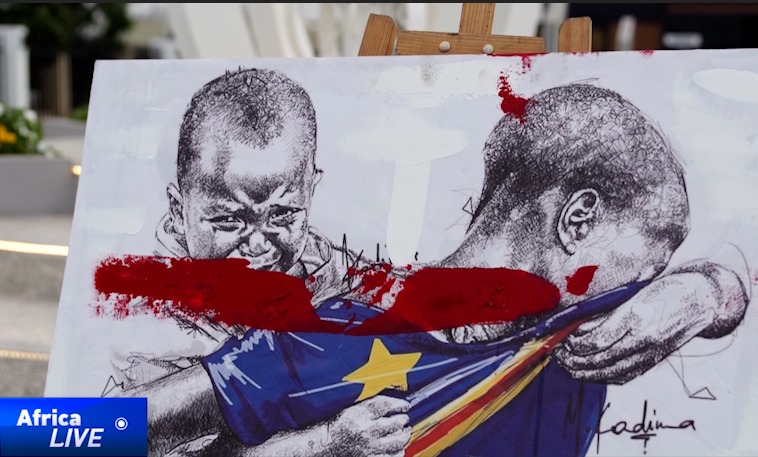 Part of the artwork by artist Moyengo Kadima seen in Kinshasa, DR Congo, August 23, 2026. /CGTN Africa