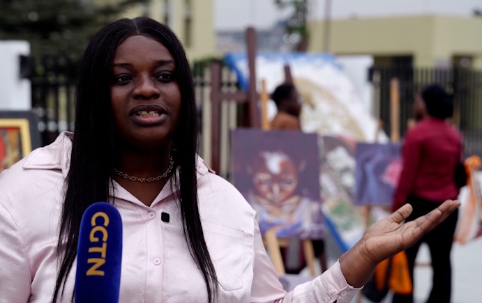 Law student Noely Mbuwa being interviewed in Kinshasa, DR Congo, August 23, 2026. /CGTN Africa