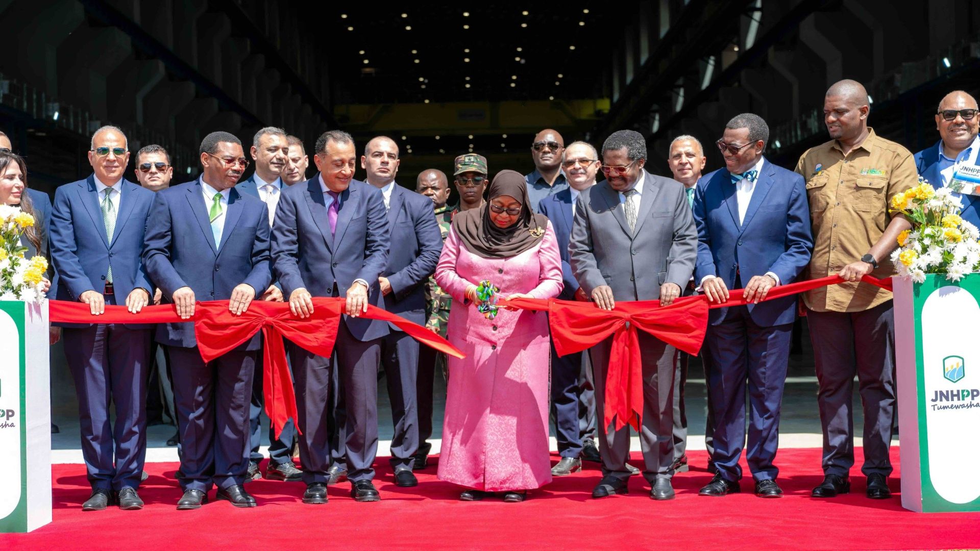 President Samia Suluhu inaugurates the 2,115-megawatt Julius Nyerere Hydropower Plant, a landmark project in Rufiji District in Coast Region, Tanzania, August 22, 2026. /Tanzania Presidency