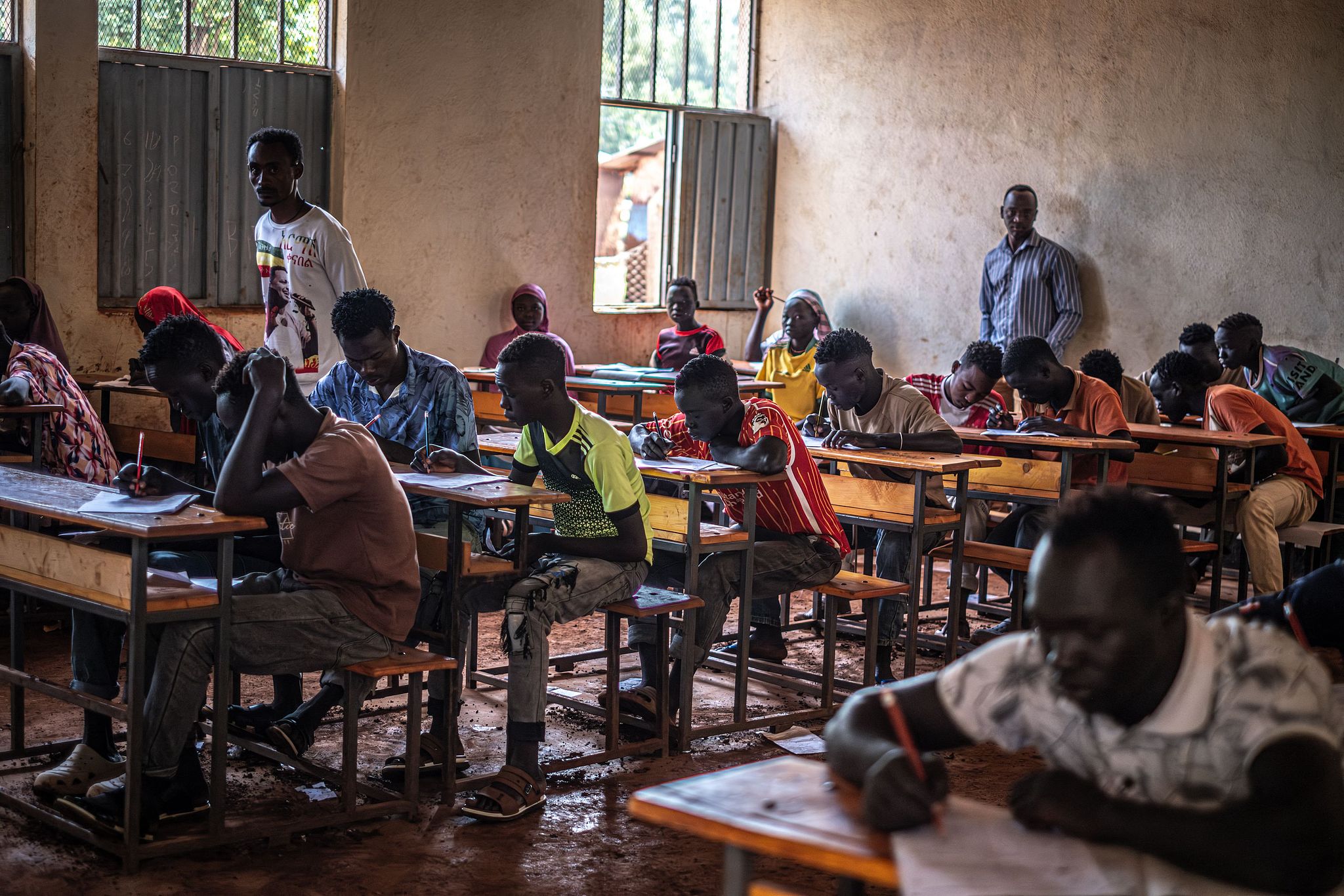 Sudanese refugee students take the Grade 8 national examination inside a classroom at a school at the Ura Refugee Site in Asosa Zone, Benishangul-Gumuz region, Ethiopia, June 19, 2026. /CFP