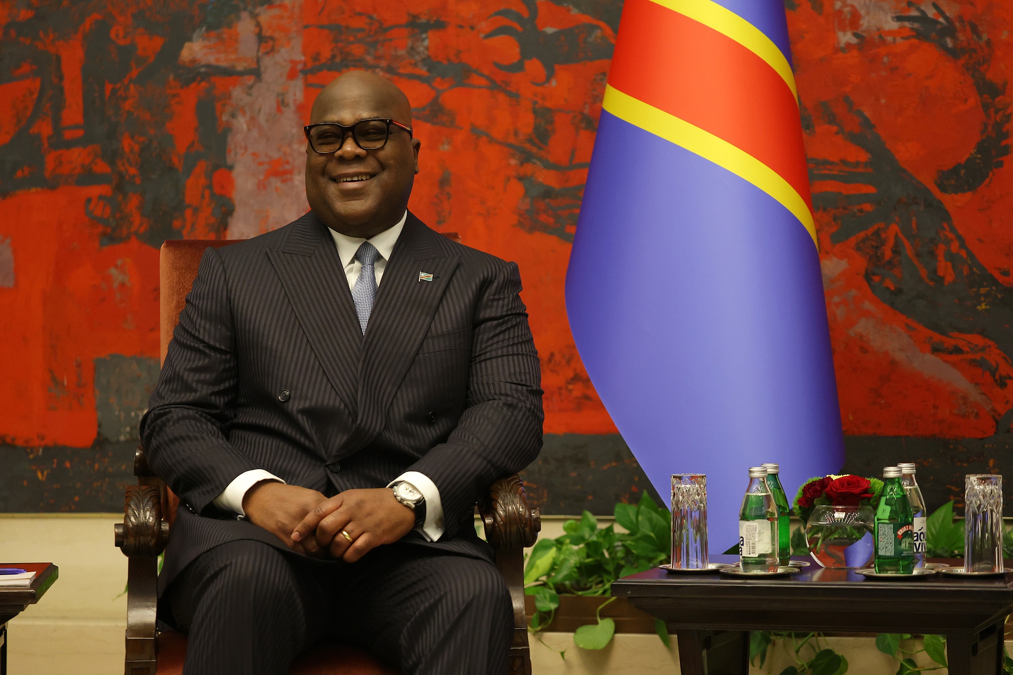 DR Congo's President Felix Tshisekedi during a meeting with the Serbian president, November 28, 2025. /CFP