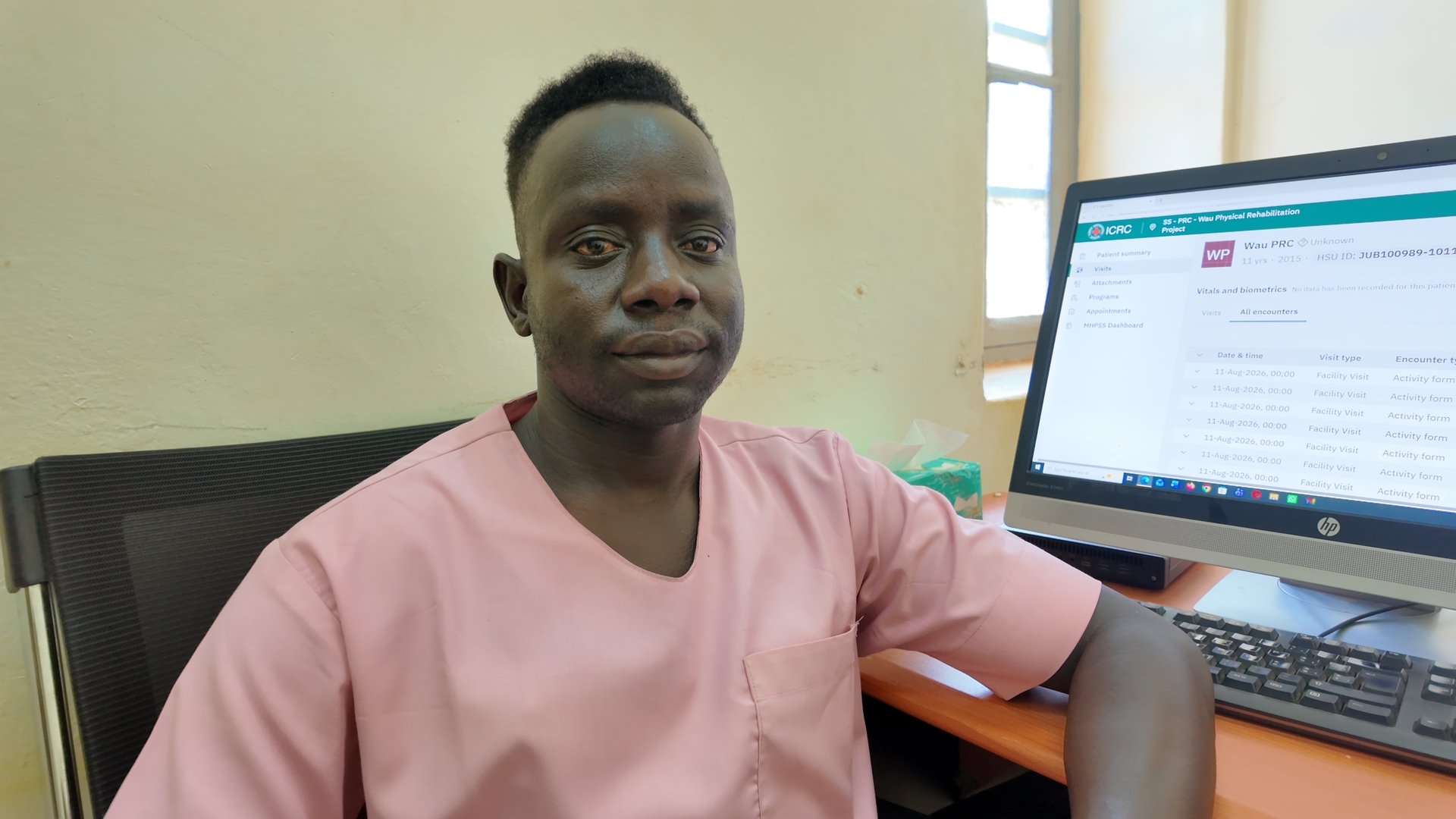 Peter Anou Yol during an interview at the Mental Health and Psychosocial Support (MHPSS) office at the Wau Teaching Hospital in Wau, South Sudan, on August 20, 2026. /David Mbewa/CGTN Africa