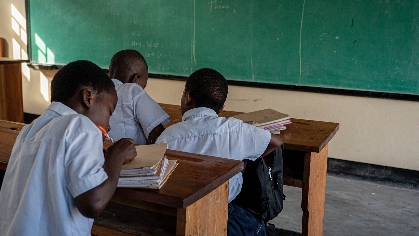Students at Rutoboko Primary School attended class in Goma, North Kivu, Democratic Republic of Congo, as the new school year began, September 1, 2025. /CFP
