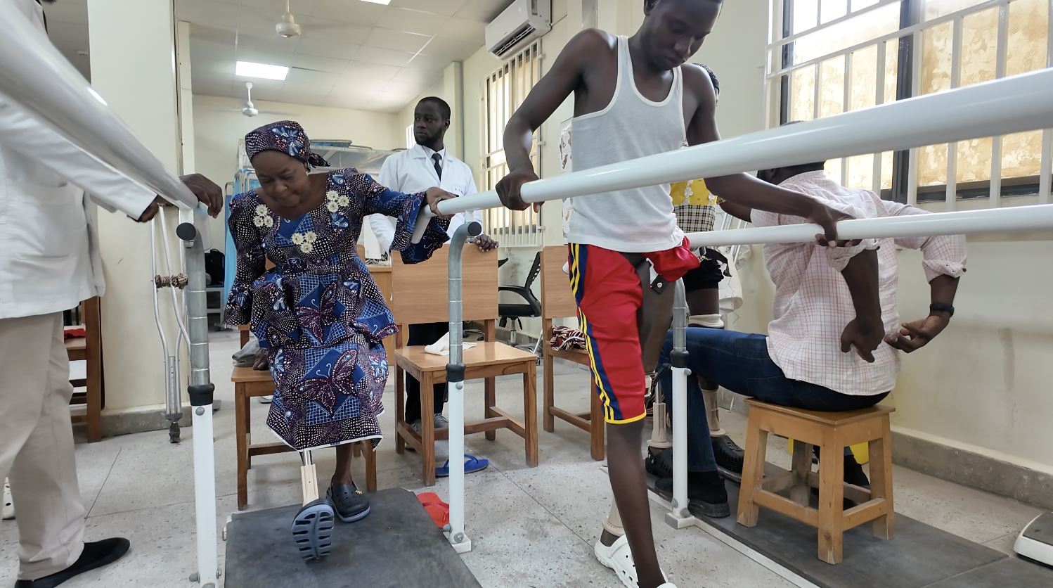 Patients at the rehabilitation room of the Physical Rehabilitation Centre at the University of Maiduguri Teaching Hospital in Maiduguri, Nigeria, on August 13, 2026. /David Mbewa/CGTN Africa