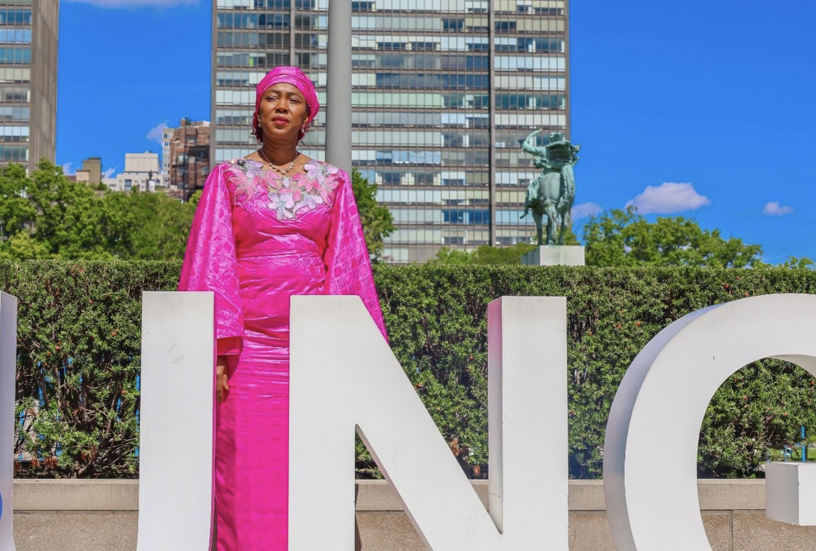 Sierra Leone's First Lady, Fatima Maada Bio at the United Nations General Assembly, New York, US, September 4, 2026. /Sierra Leonean Presidency