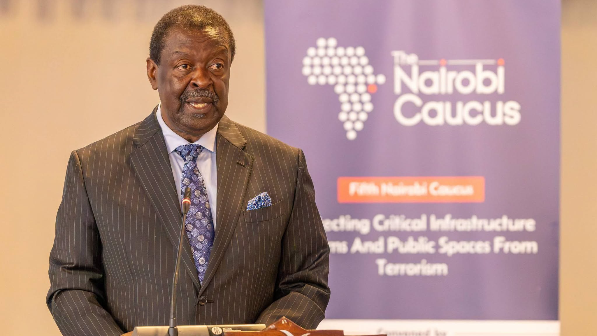 Kenyan Prime Cabinet Secretary Musalia Mudavadi speaking during the Fifth Nairobi Caucus on 