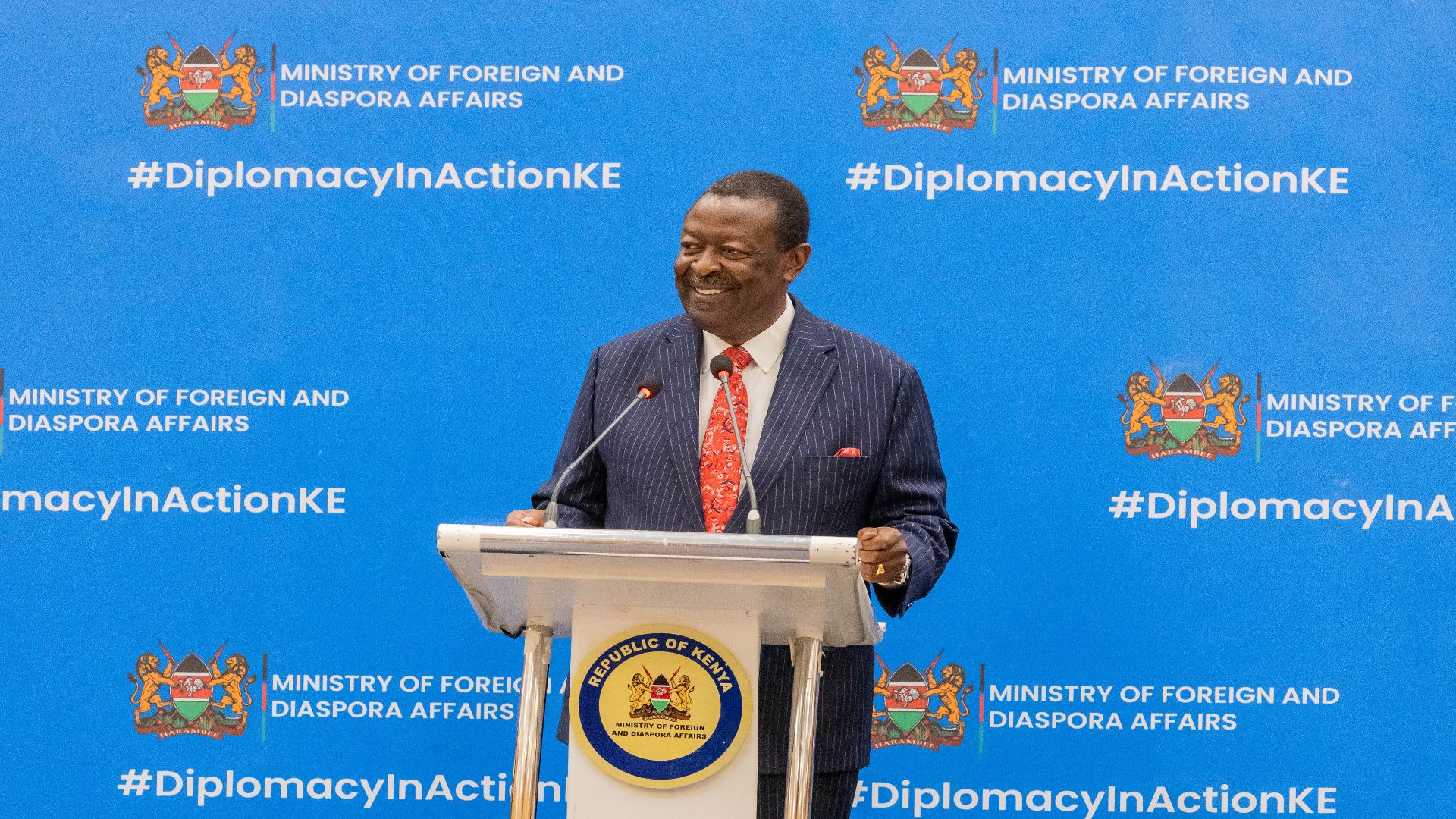 Kenya's Prime Cabinet Secretary and Cabinet Secretary for Foreign and Diaspora Affairs Musalia Mudavadi addressing the media in Nairobi, Kenya on September 10, 2026. /Foreign Affairs Ministry
