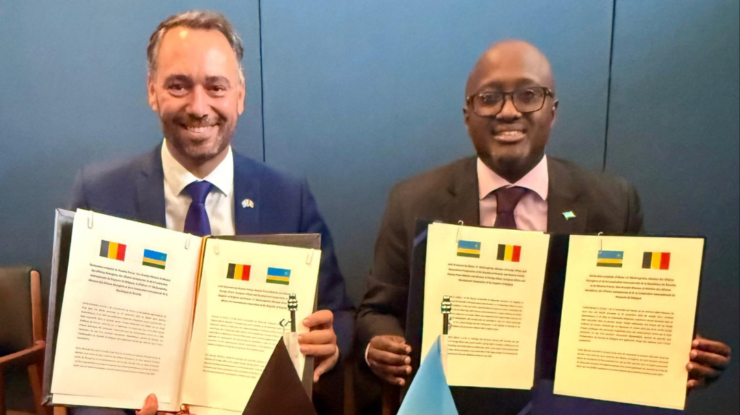 Belgian Foreign Minister Maxime Prevot's X post of him and his Rwandan counterpart Olivier Nduhungirehe displaying signed documents after the two countries agreed to restore diplomatic relations in New York, US, September 22, 2026. /@prevotmaxime