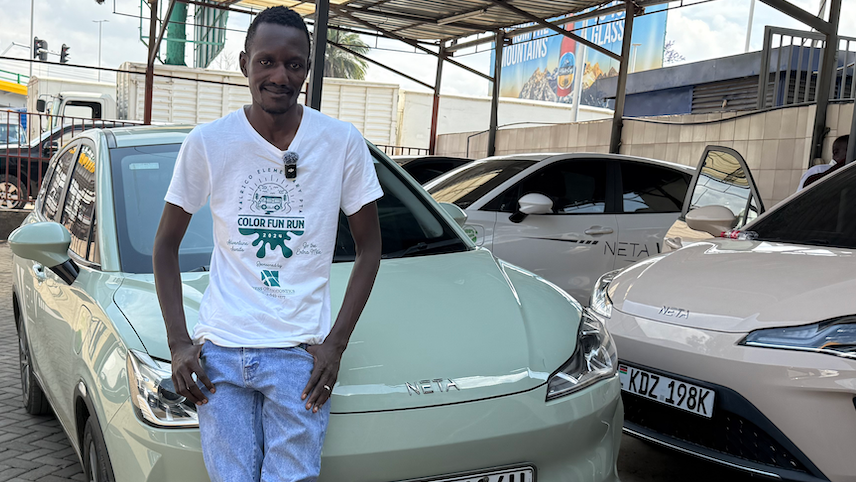 Electric taxi driver Mandela Varios, at Moja EV Kenya Limited in Nairobi, Kenya, September 14, 2026. /CGTN Africa