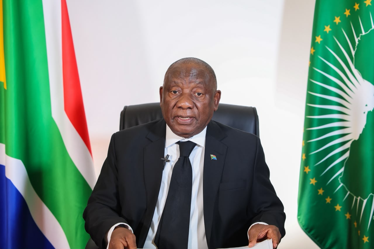 South Africa’s President Cyril Ramaphosa speaking at a virtual meeting of the African Union’s High-Level Ad Hoc Committee on South Sudan at a virtual meeting on September 29, 2026. / South African Presidency