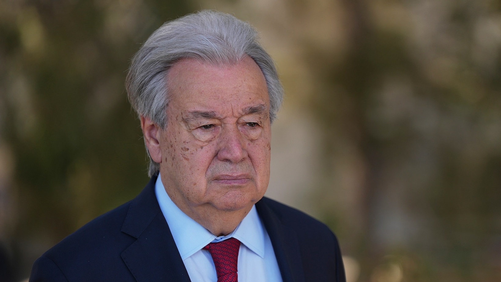 United Nations Secretary-General Antonio Guterres at a UN compound in the Nicosia airport area, inside the United Nations-controlled buffer zone in the divided capital of Nicosia, Cyprus, July 29, 2026. /VCG