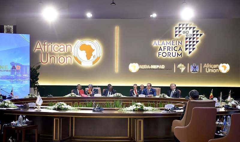 New Alamein City, Egypt, Egyptian President Abdel Fatah al-Sisi and Angolan President João Manuel Lourenço co-chaired the Summit of the Founding Member States of the African Union Development Agency-NEPAD (AUDA-NEPAD), October 3, 2026. /VCG