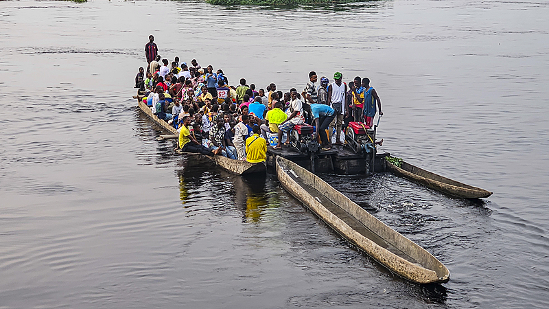 Boats on the Congo River, Mbandaka, Équateur Province, Democratic Republic of Congo, June 21, 2024. /VCG