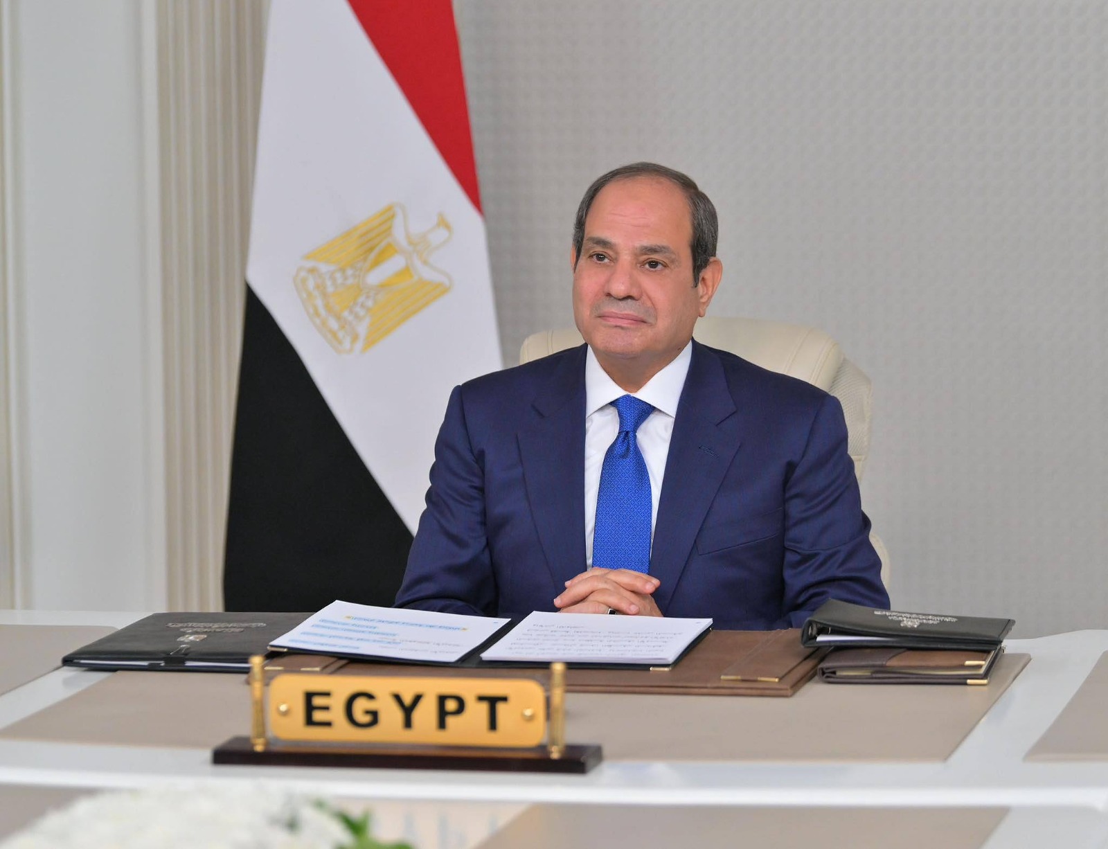 Egyptian President Abdel Fattah al-Sisi attends a meeting in Cairo, Egypt, March 9, 2026. /VCG