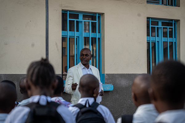 Primary school students arrived at Rutoboko Primary School in Goma, North Kivu, Democratic Republic of Congo, at the start of the new school year, September 1, 2025. /VCG