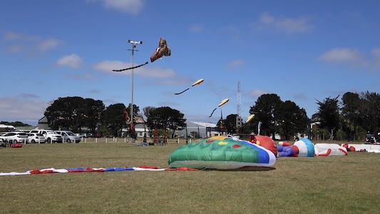 Giant animal-shaped kites, geometric designs and imaginative creations transform the blue sky into a vibrant canvas of colour during the 32nd Cape Town International Kite Festival in Cape Town, South Africa on October 24, 2026. /CMG Africa