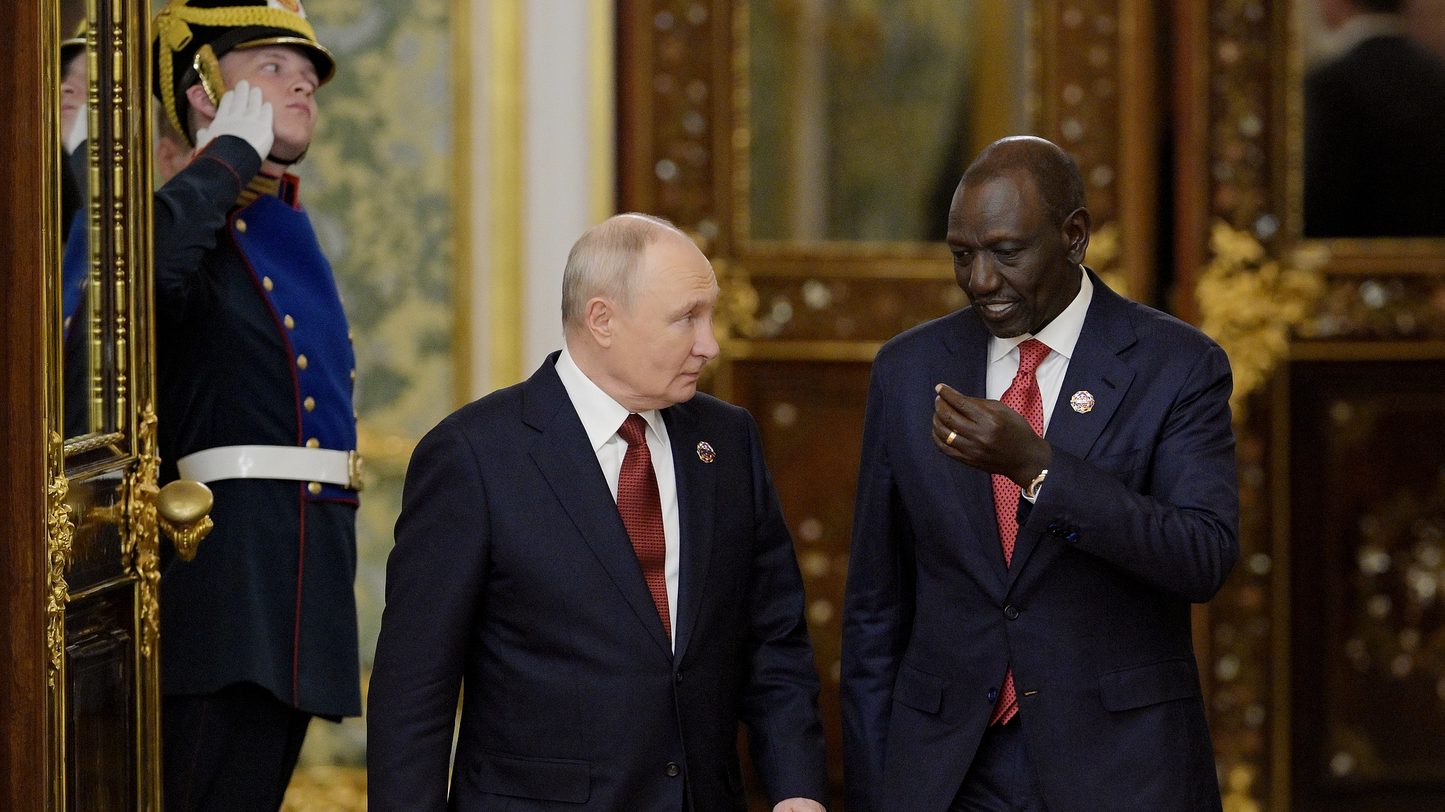 Russian President Vladimir Putin and President of the Republic of Kenya William Ruto met on the sidelines of the 3rd Russia-Africa Summit and Forum in Moscow, Russia, on October 29, 2026. /VCG